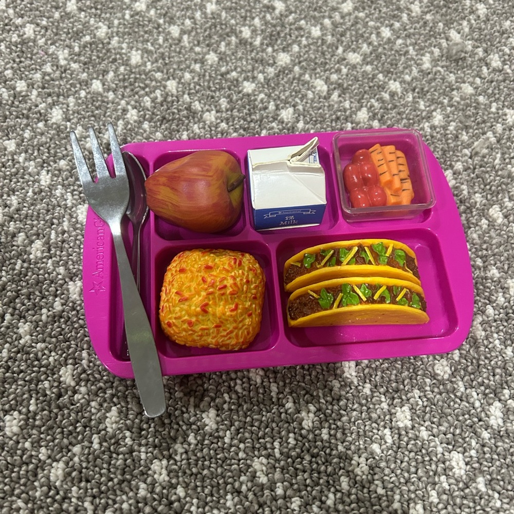 American Girl School Cafeteria Lunch Tray & Food